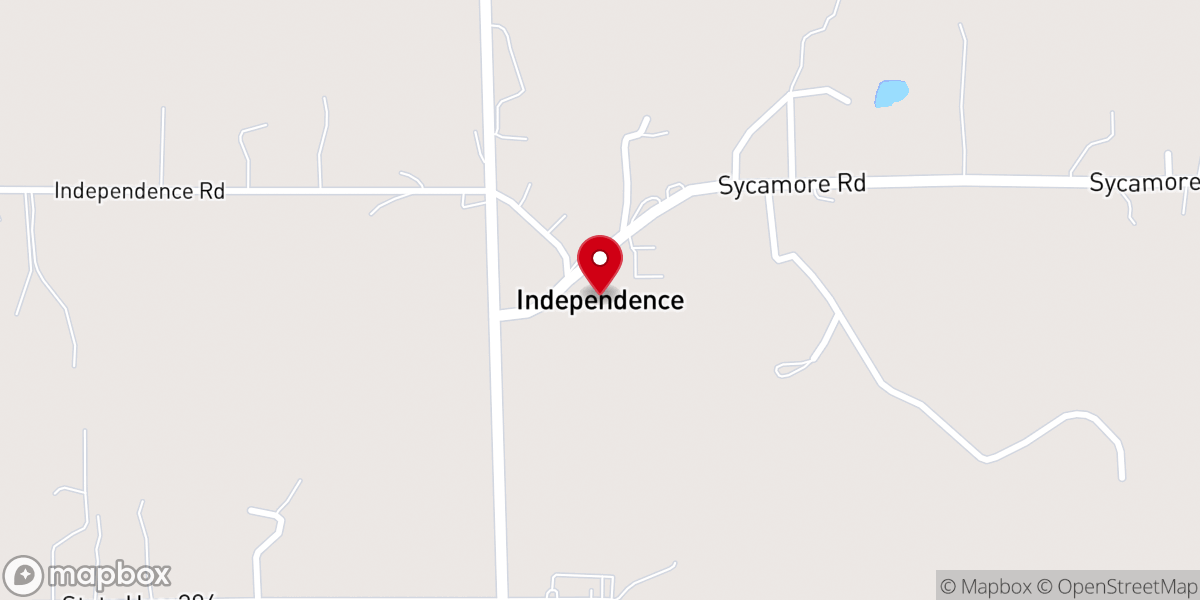 Map showing location of Independence