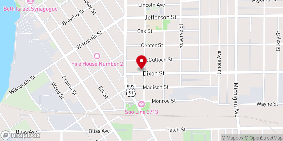 Map showing location of Peace United Church of Christ