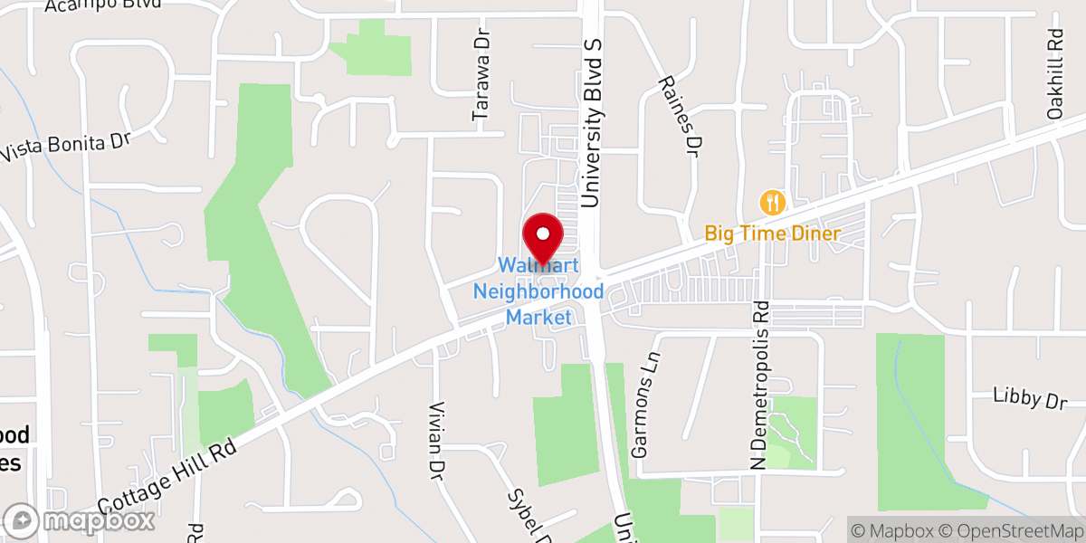 Map showing location of Azalea Hills Christian Church