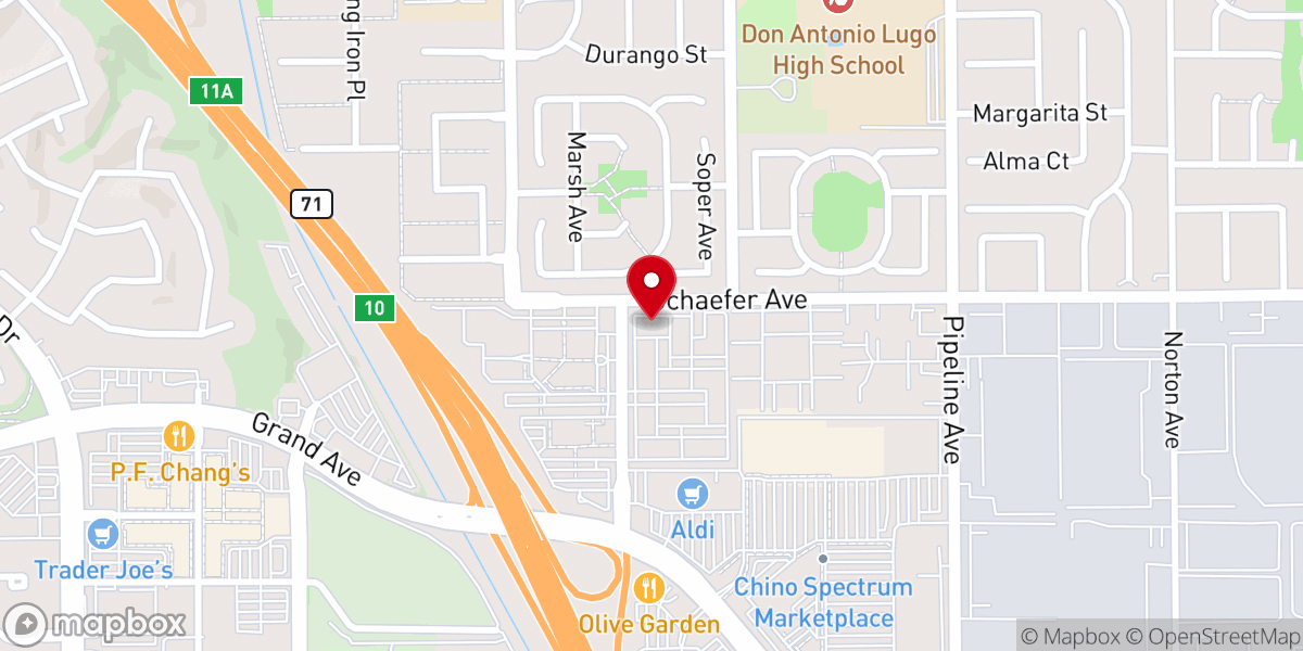 Map showing location of Chino Valley New Life Church