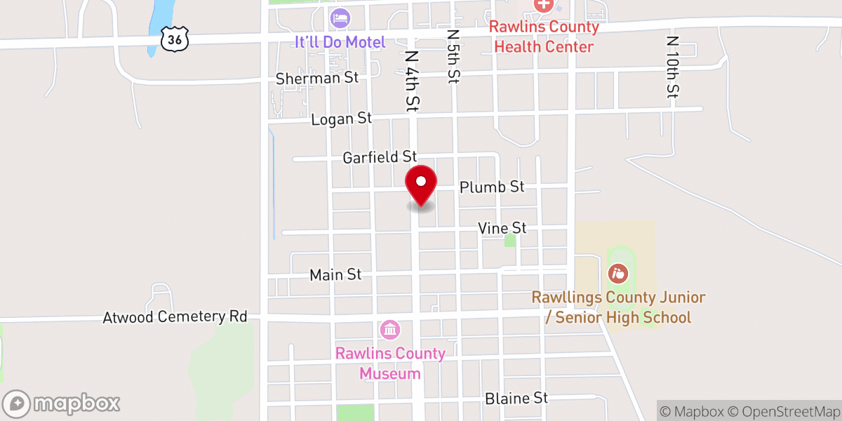 Map showing location of United Methodist Church