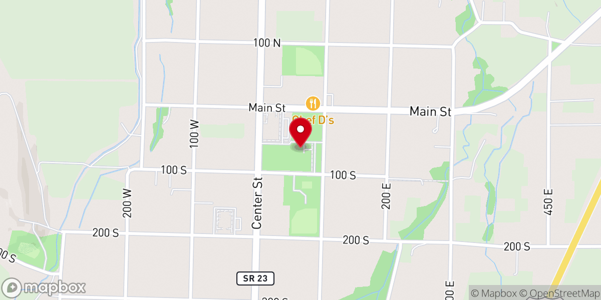 Map showing location of Wellsville Tabernacle