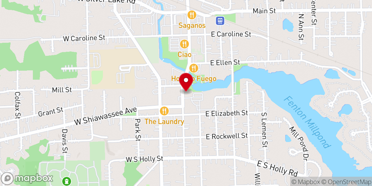 Map showing location of Downtown Fenton