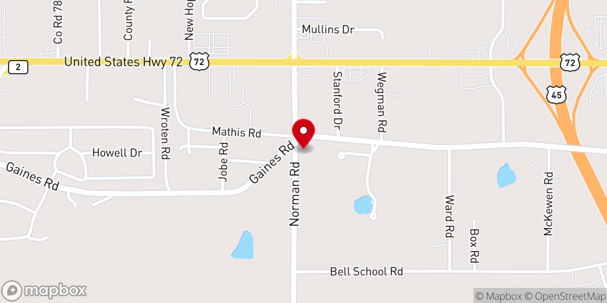 Map showing location of Calvary Baptist Church
