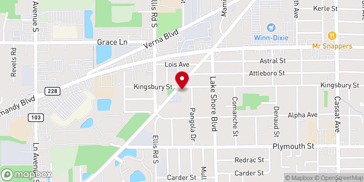 Map showing location of Cedarhurst Church of Christ