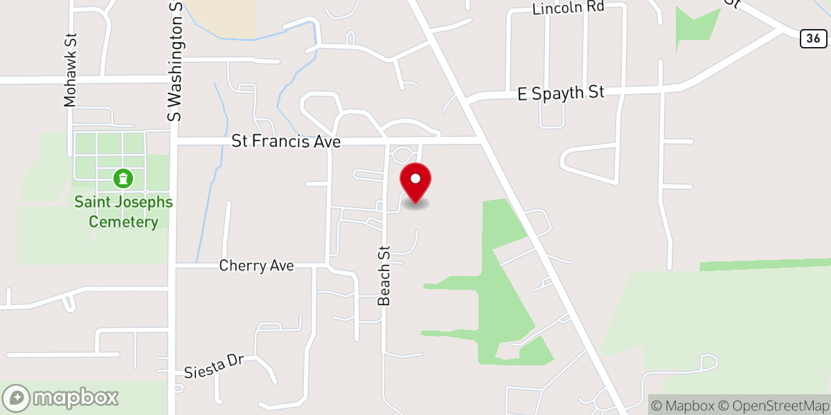 Map showing location of St Francis Convent