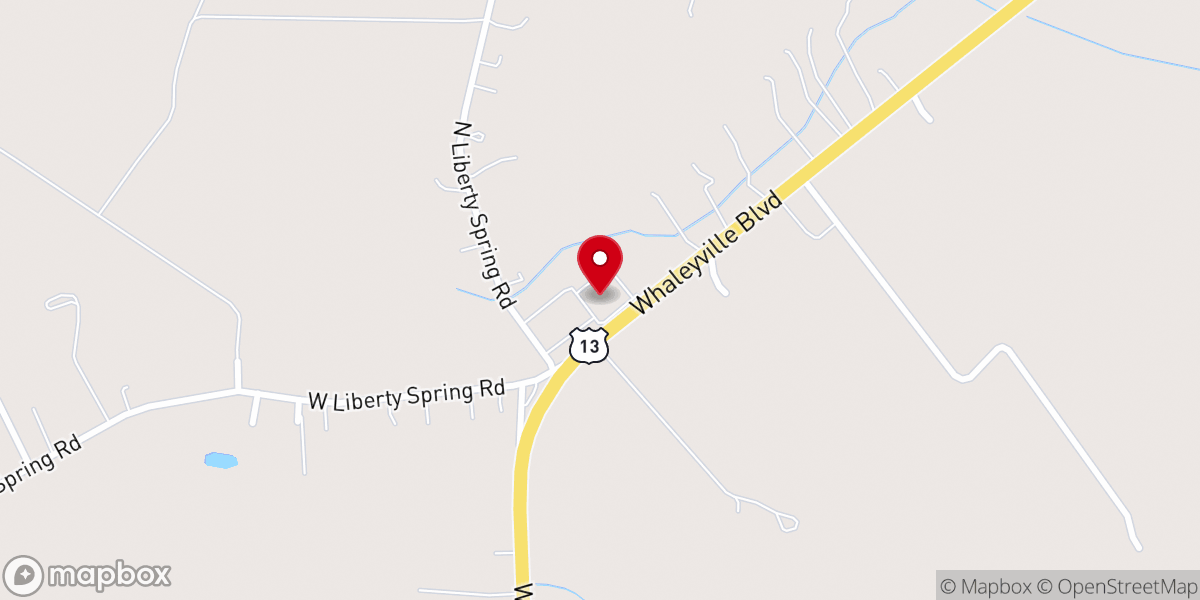 Map showing location of Liberty Spring Christian Church