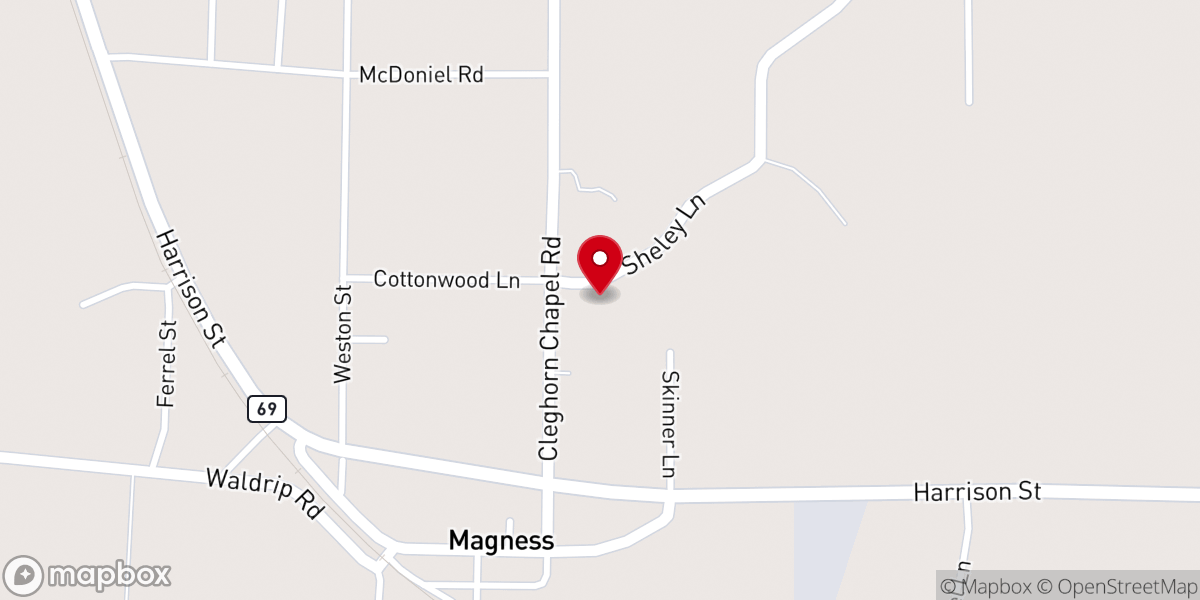 Map showing location of Church of Christ