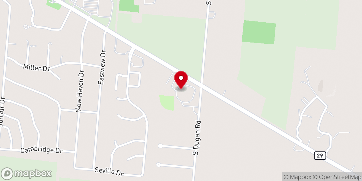 Map showing location of Urbana Church of the Nazarene