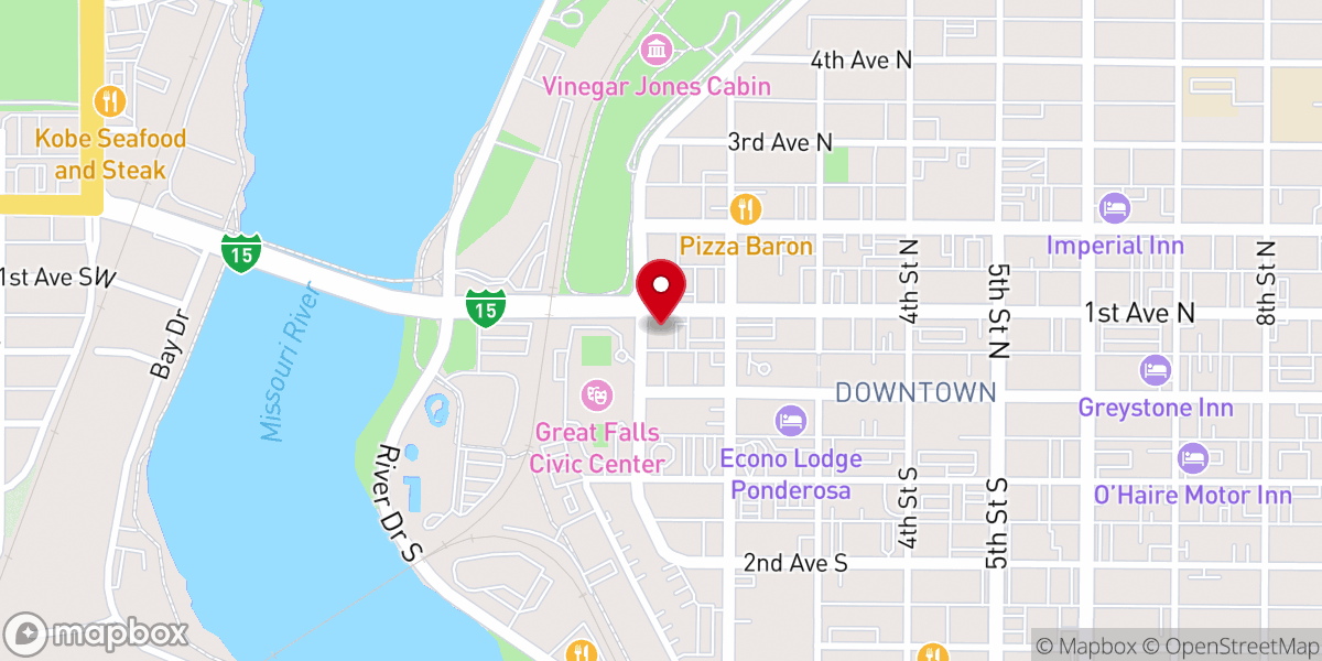 Map showing location of Roman Catholic Diocese of Great Falls-Billings