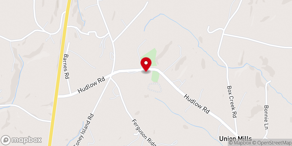 Map showing location of Round Hill Baptist Church