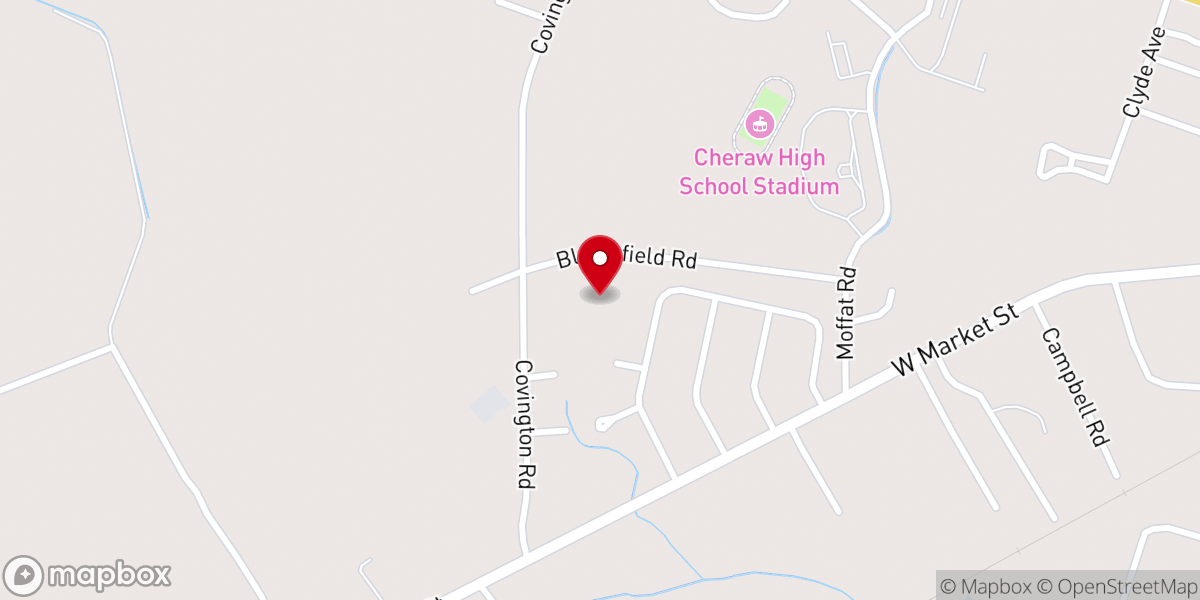 Map showing location of Pee Dee Union Baptist Church