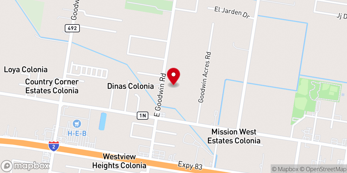 Map showing location of Iglesia Bethel De Las