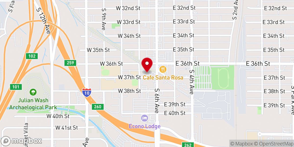 Map showing location of Healing Grace Christian Church