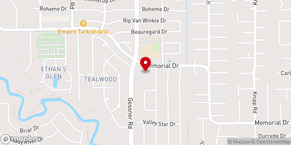 Map showing location of Christ the King Lutheran Church - Memorial Campus