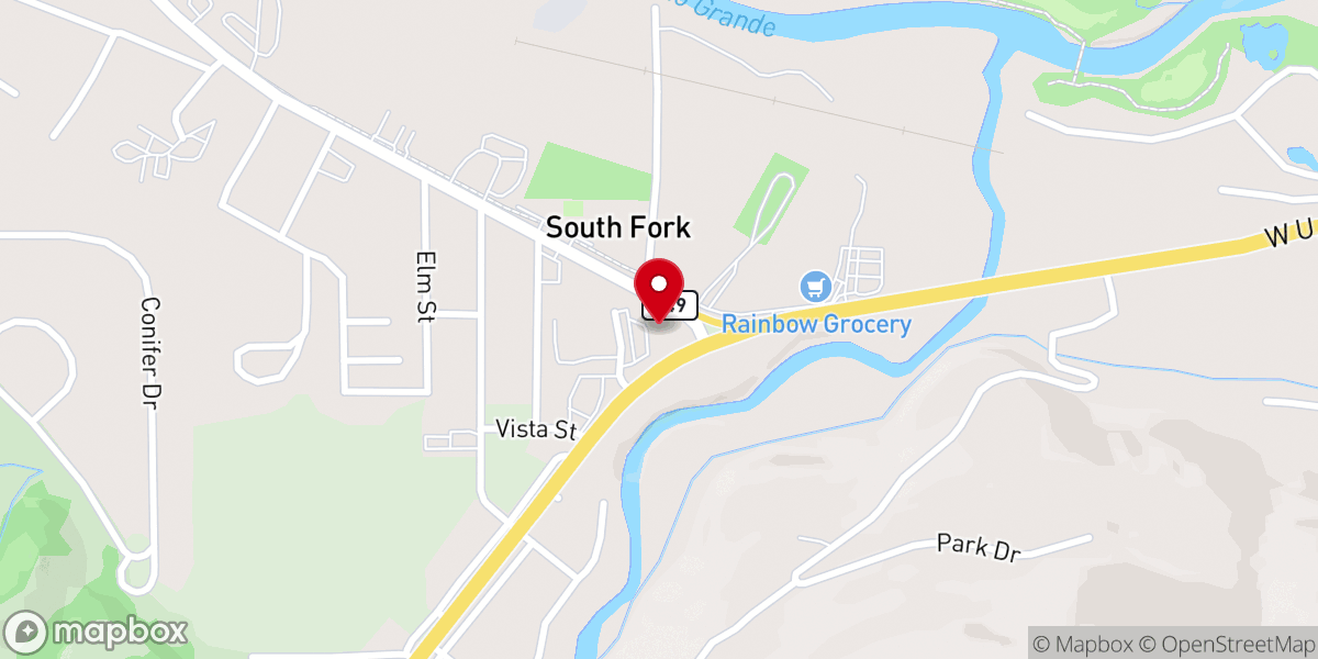 Map showing location of South Fork Visitor Center