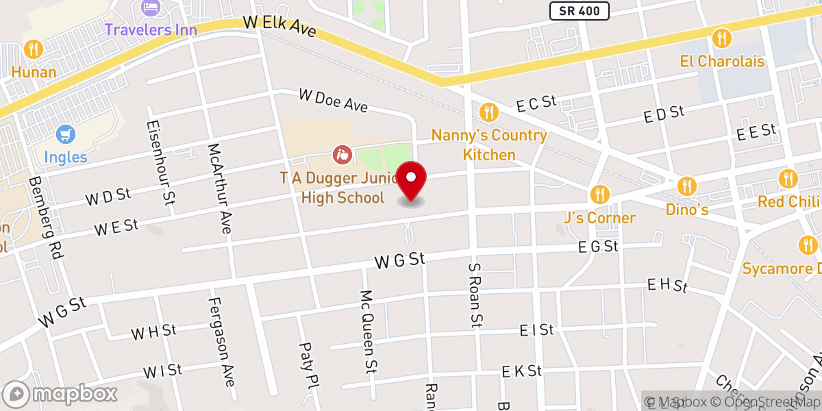 Map showing location of First Presbyterian Church