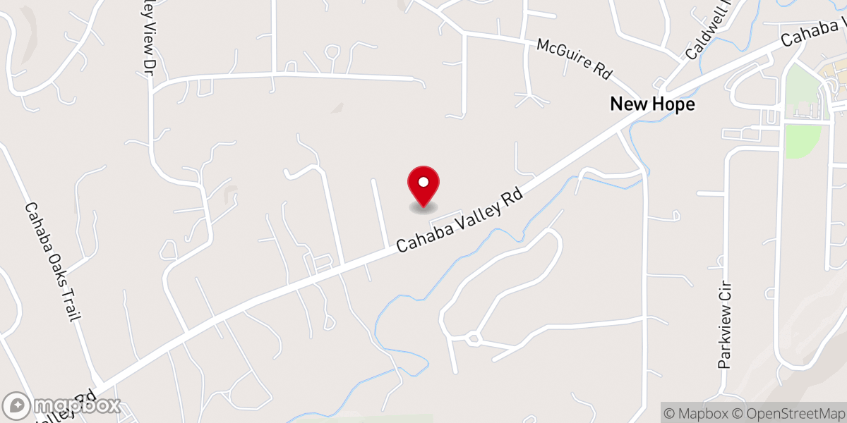 Map showing location of New Hope Church