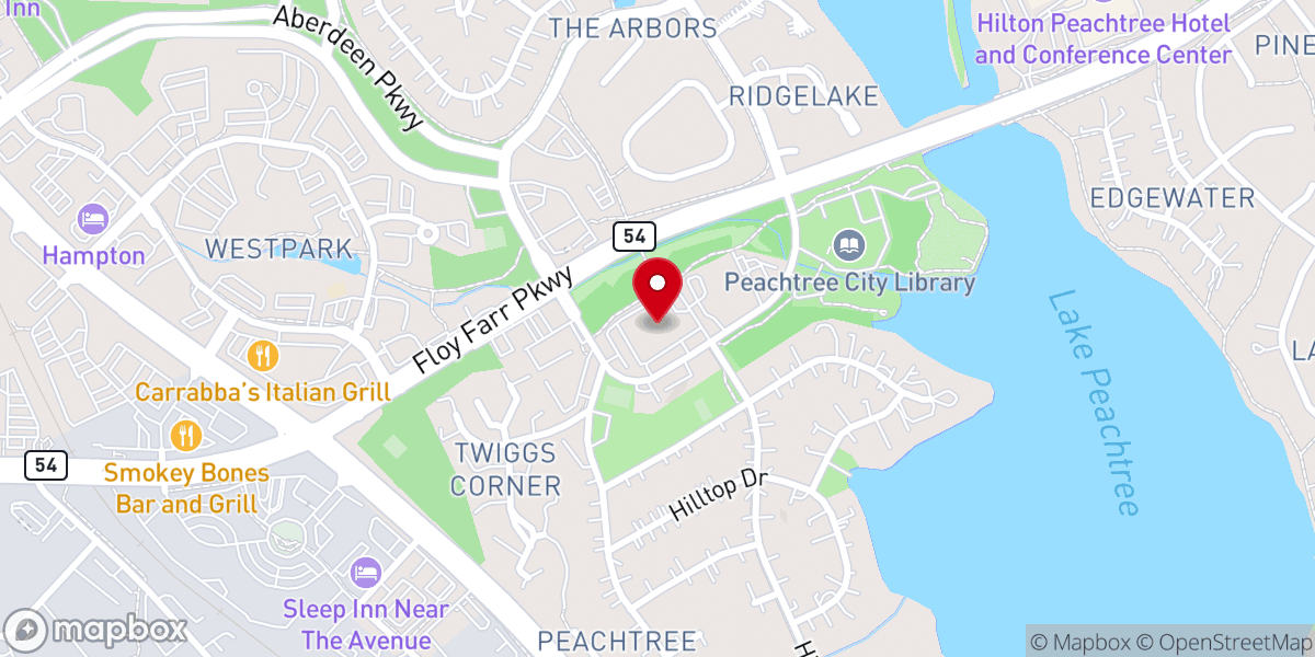 Map showing location of First Baptist Church