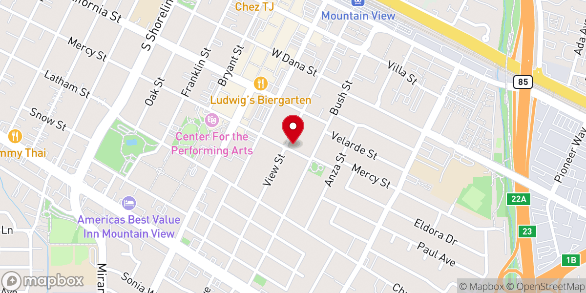 Map showing location of Peninsula Church in Christ