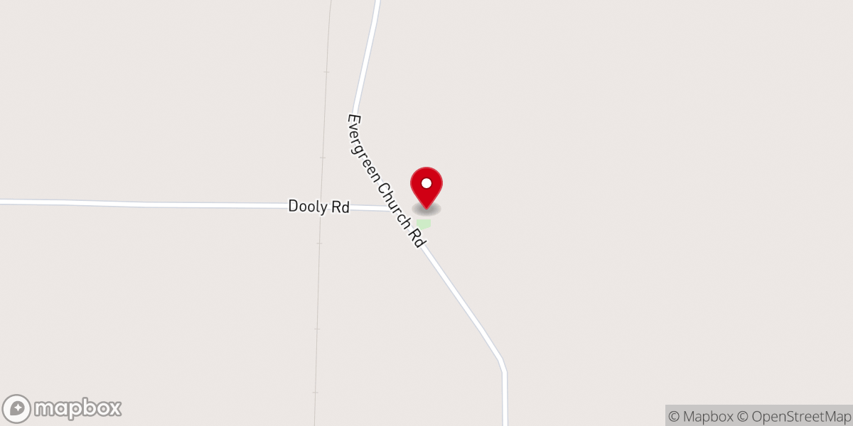 Map showing location of Evergreen Church