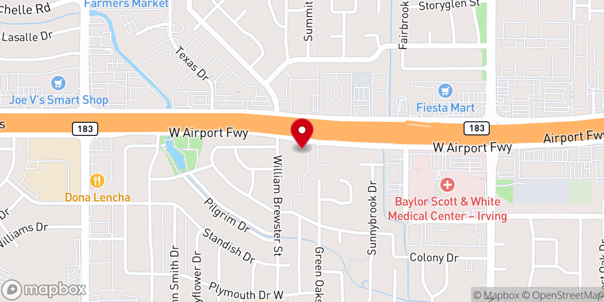 Map showing location of DFW Family Church