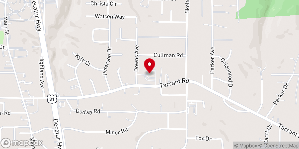 Map showing location of East Gardendale Baptist Church
