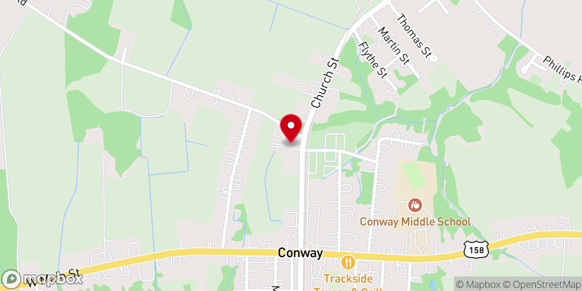 Map showing location of Conway Baptist Church
