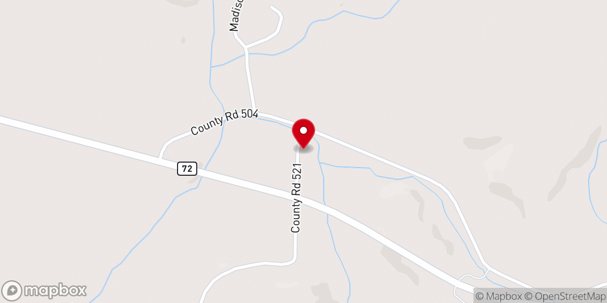 Map showing location of Oak Grove United Baptist Church