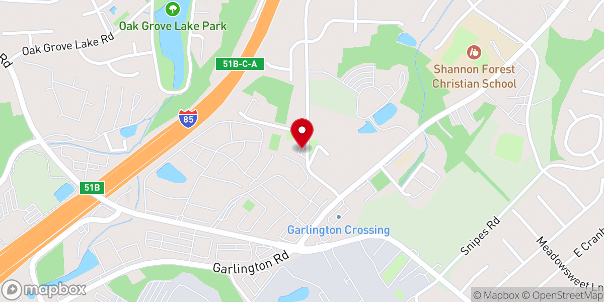 Map showing location of Rock Hill Baptist Church