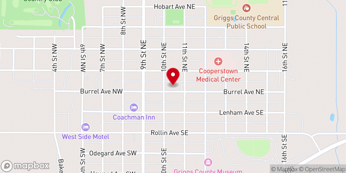 Map showing location of 1st Presbyterian Church
