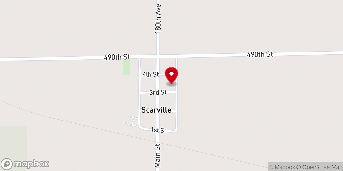 Map showing location of Scarville Synod Lutheran Church