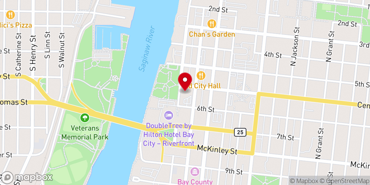 Map showing location of Delta College Planetarium
