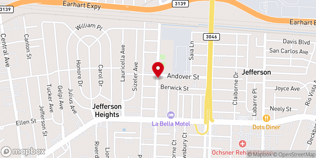Map showing location of Saint James Church of God in Christ