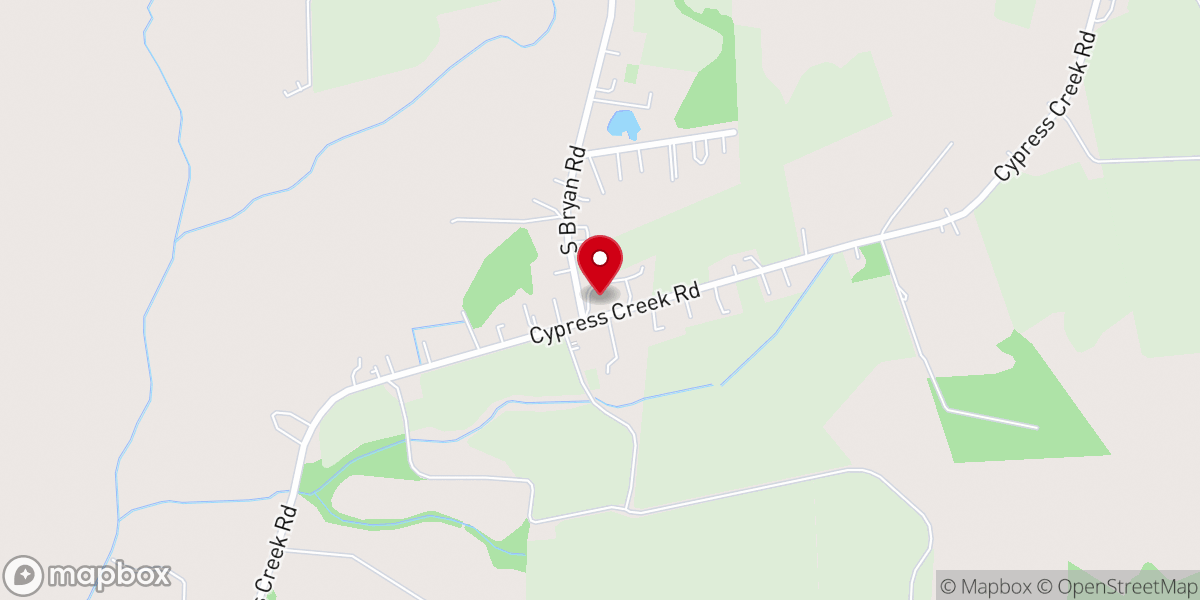 Map showing location of Cypress Creek Primitive Baptist Church of Onslow County