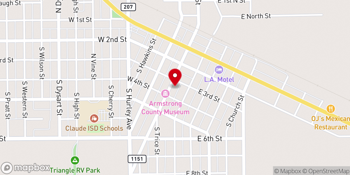 Map showing location of Hudson House Claude