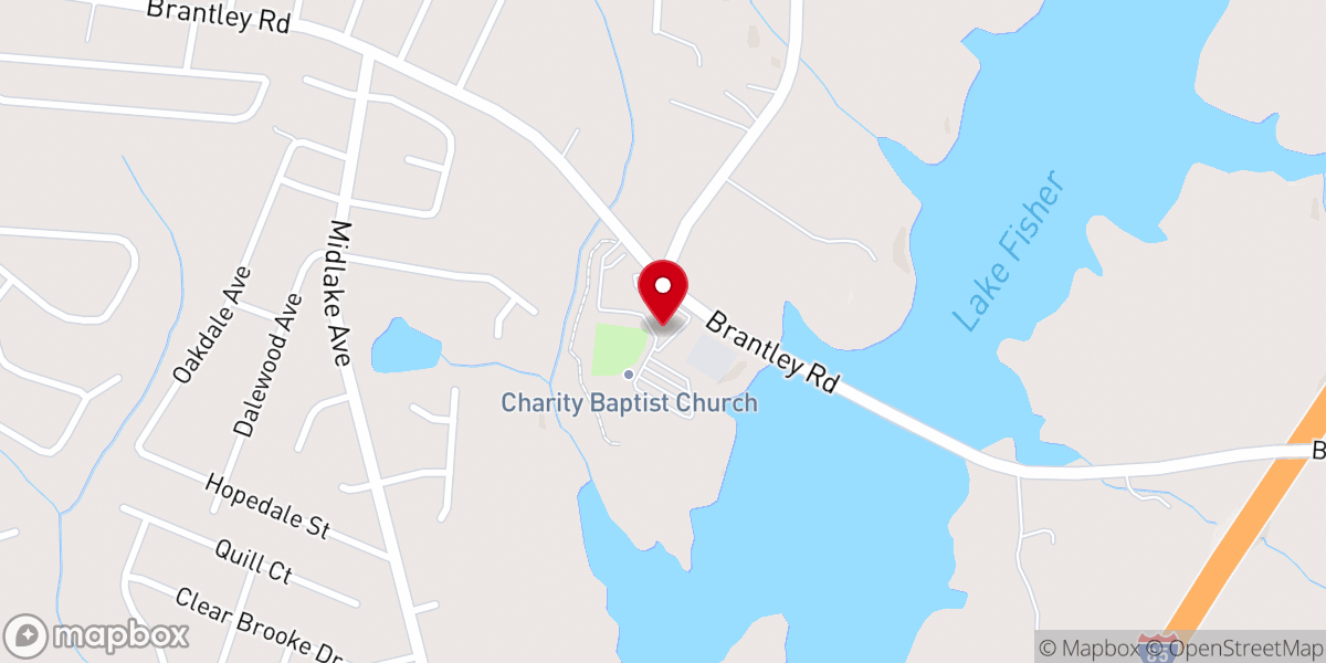 Map showing location of Charity Baptist Food Pantry