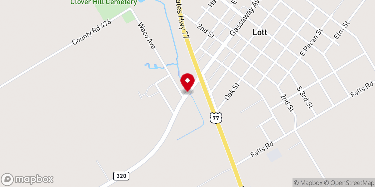 Map showing location of First Presbyterian Church of Lott