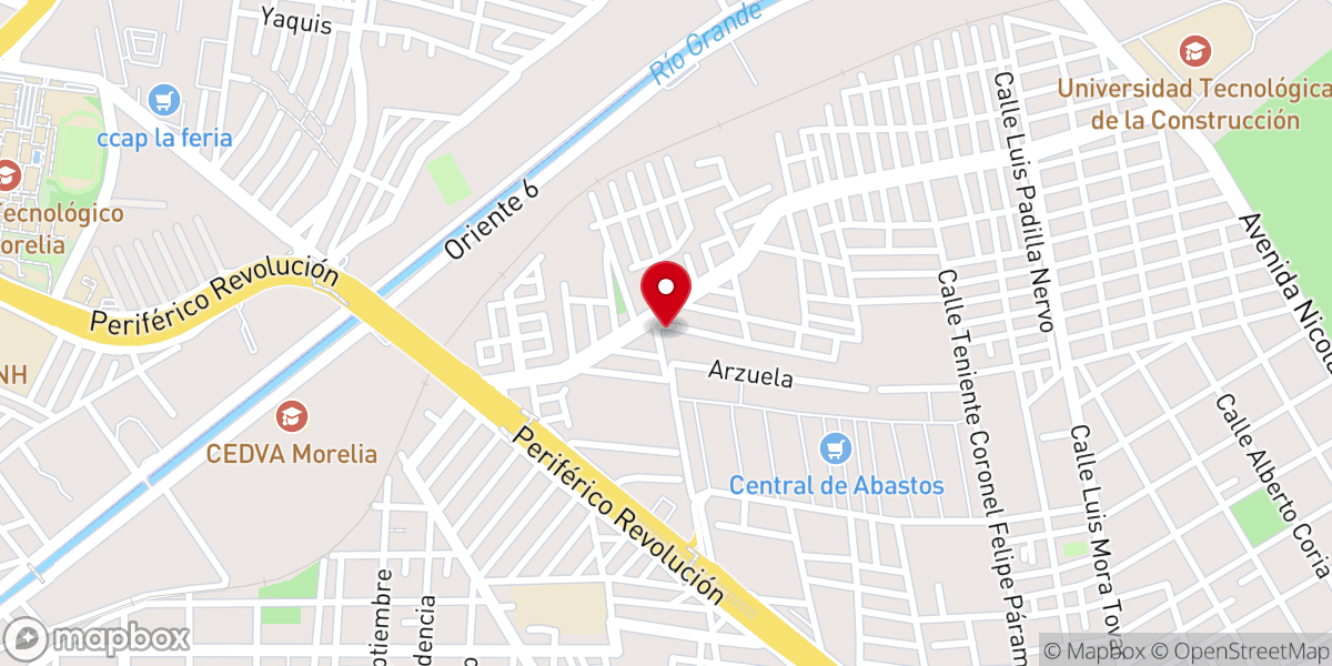 Map showing location of Iglesia Lampei, Canteras Morelia