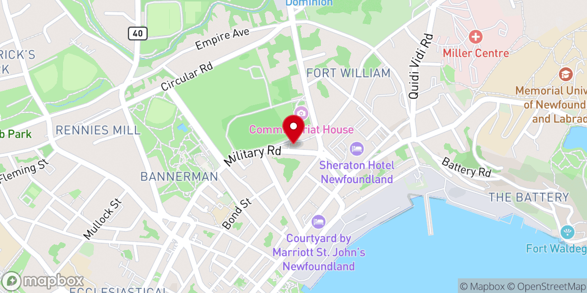 Map showing location of St. Thomas's Anglican Church Monument