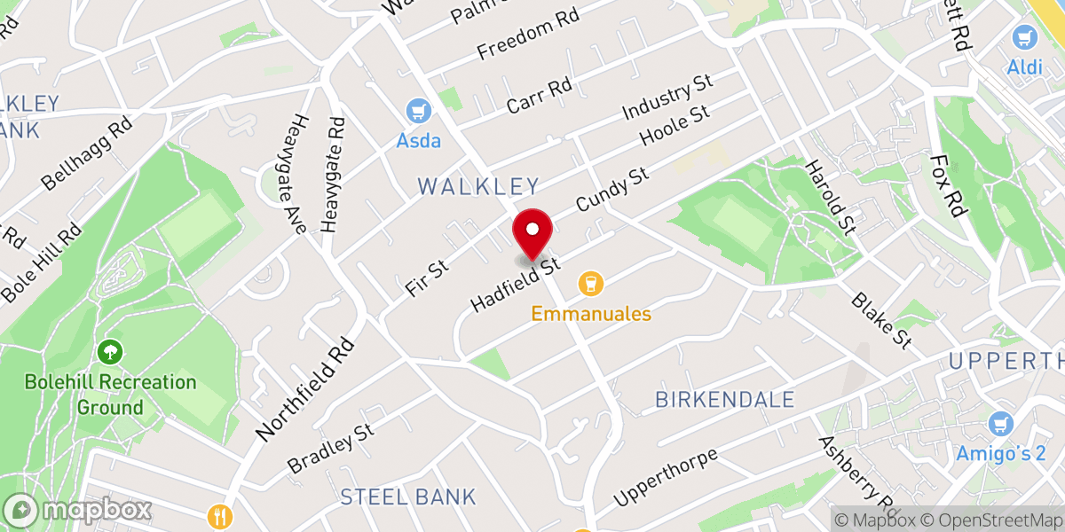Map showing location of St Mary's Church, Walkley