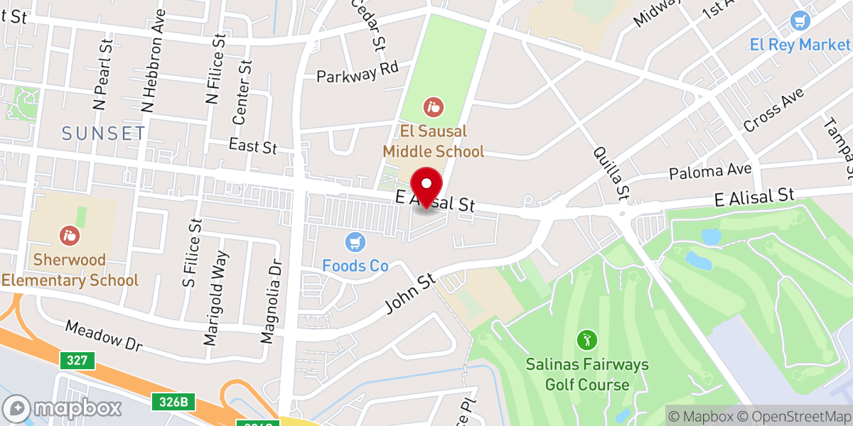 Map showing location of Vineyard Christian Fellowship