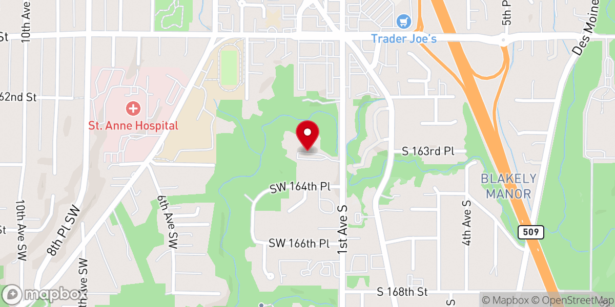 Map showing location of Three Tree Community Church