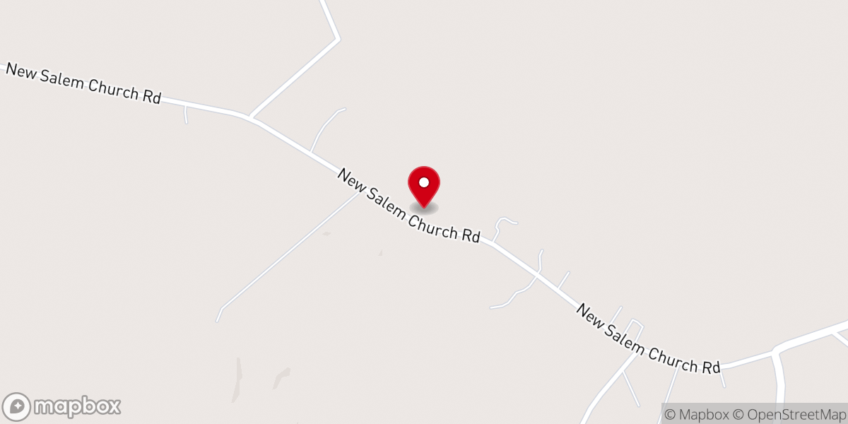 Map showing location of New Salem Baptist Church