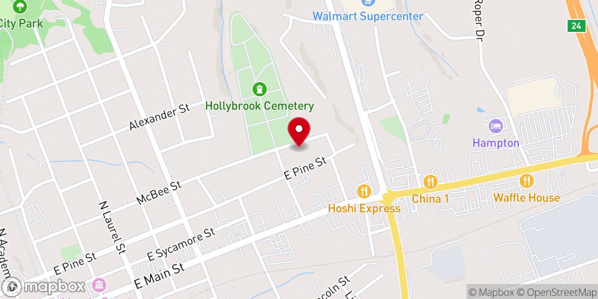 Map showing location of La Iglesia de Dios Inc