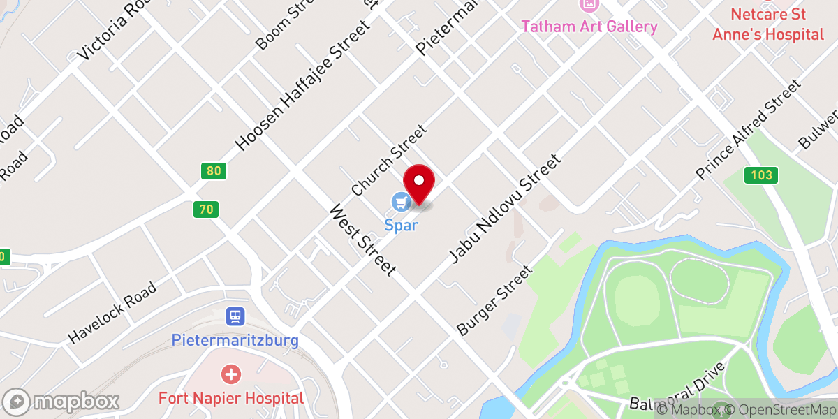 Map showing location of Roman Catholic Church
