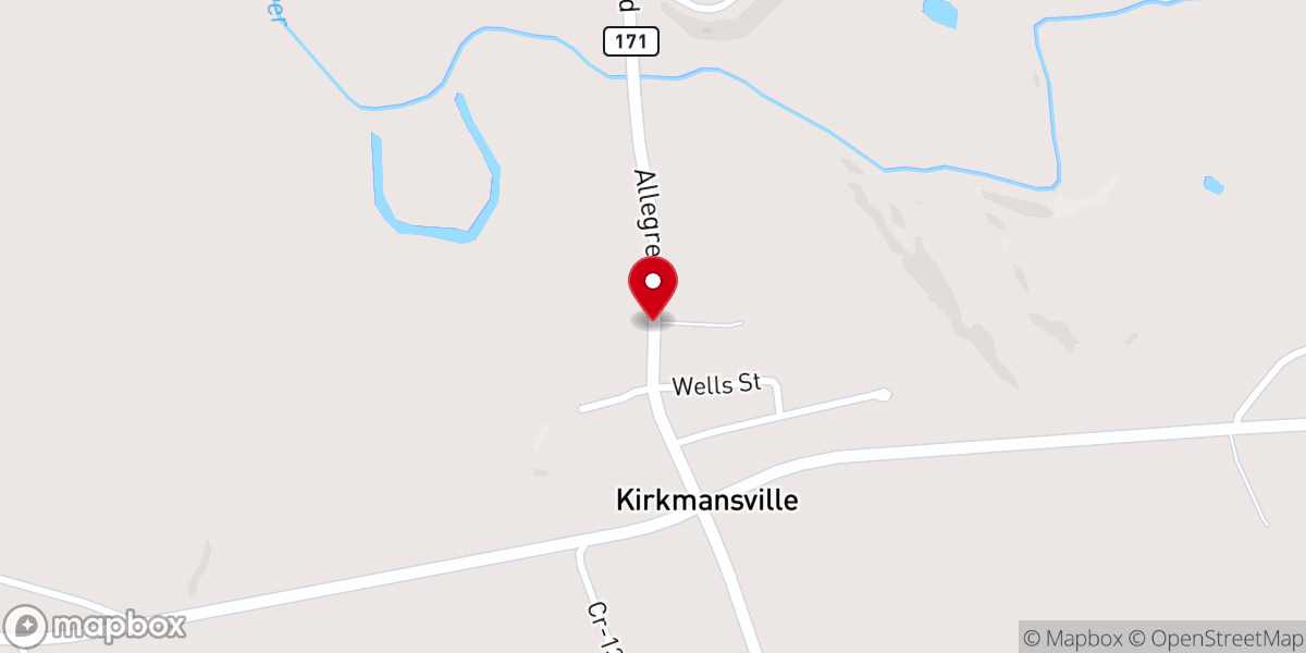 Map showing location of Kirkmasville Methodist Church