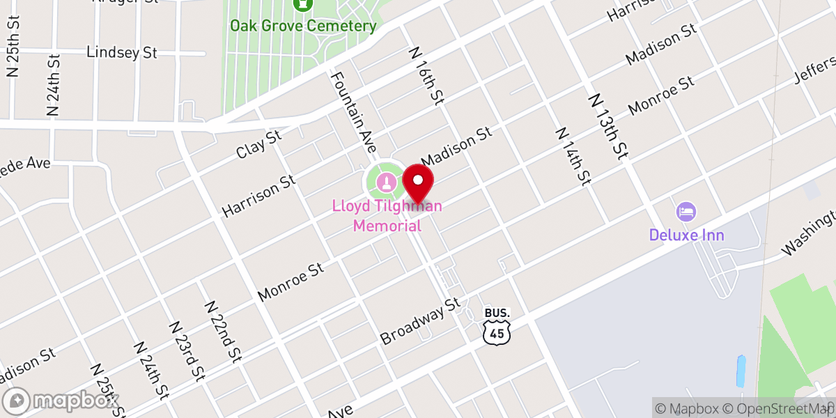 Map showing location of Fountain Avenue United Methodist Church