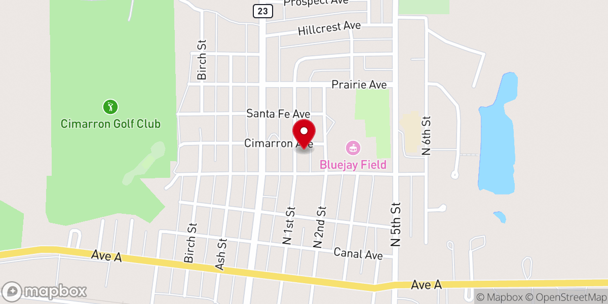 Map showing location of Church of the Nazarene
