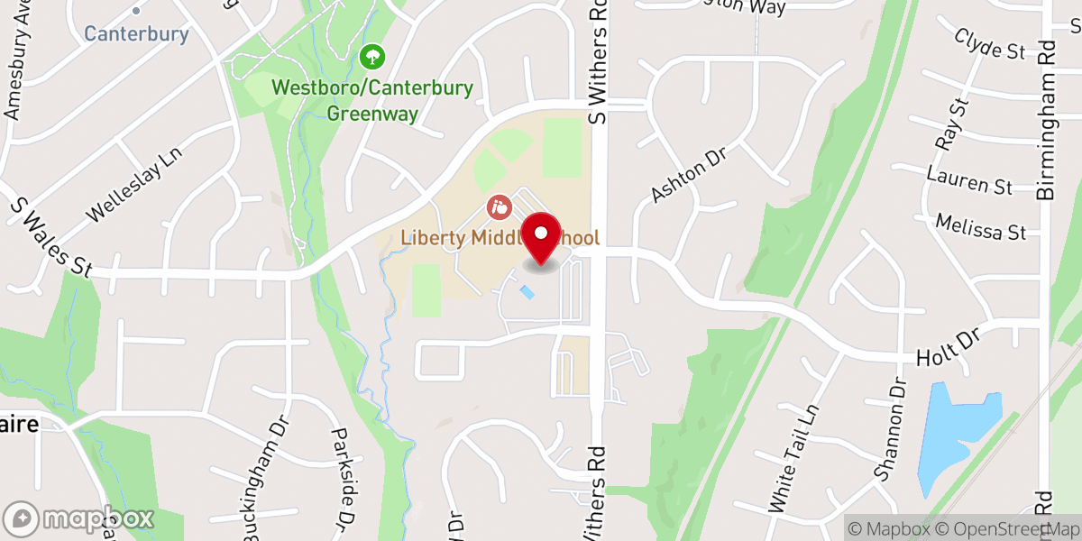 Map showing location of Liberty Community Center
